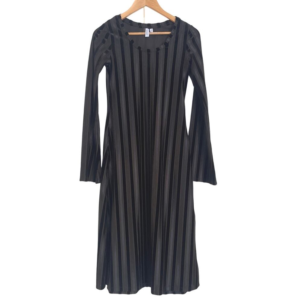 Gothic Velvet Striped Midi Dress Sz 4 &other stories with Stockholm Atelier - Picture 3 of 6